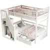 Image de Lit superposé 90x200cm coloris blanc bois massif lit enfant blanc