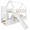 Image de Lit superposé 90x200cm coloris blanc pin lit enfant blanc