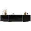 Image de Meuble tv noir 170 cm panneau de particules meuble tv noir