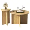 Image de Table basse gigogne ronde naturel - 76x76 cm mdf table basse naturel
