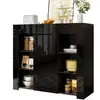 Image de Buffet 1 porte(s) 0 tiroir(s) - 95 cm noir panneau de particules buffet noir