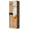 Image de Buffet 3 porte(s) 0 tiroir(s) - 65 cm naturel+noir panneau de particules buffet bicolore