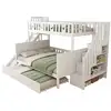 Image de Lit superposé 140x200(90x200) cm coloris blanc bois massif lit enfant blanc