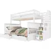 Image de Lit superposé 140x200(90x200) cm coloris blanc pin lit enfant blanc