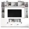 Image de Meuble tv blanc 180 cm panneau de particules meuble tv blanc