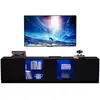 Image de Meuble tv noir 160 cm led mdf meuble tv noir