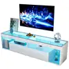 Image de Meuble tv blanc 180 cm led panneau de particules meuble tv blanc
