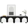Image de Meuble tv noir+blanc 180 cm mdf meuble tv bicolore