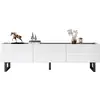Image de Meuble tv blanc+noir 170 cm mdf meuble tv bicolore