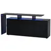 Image de Buffet 2 porte(s) 4 tiroir(s) - 160 cm noir led panneau de particules buffet noir