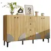 Image de Buffet 4 porte(s) 4 tiroir(s) - 160 cm naturel panneau de particules buffet naturel