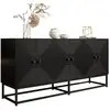 Image de Buffet 6 porte(s) 0 tiroir(s) - 160 cm noir panneau de particules buffet noir