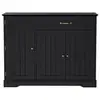 Image de Buffet de cuisine 3 portes 1 tiroir - 107 cm noir mdf buffet de cuisine noir