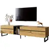 Image de Meuble tv naturel 180 cm panneau de particules meuble tv naturel