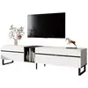 Image de Meuble tv blanc 180 cm panneau de particules meuble tv blanc