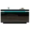 Image de Buffet 2 porte(s) 3 tiroir(s) - 140 cm noir led panneau de particules buffet noir