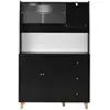Image de Buffet de cuisine 4 portes 3 tiroirs - 120 cm noir mdf buffet de cuisine noir
