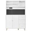 Image de Buffet de cuisine 4 portes 3 tiroirs - 120 cm blanc mdf buffet de cuisine blanc