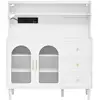 Image de Buffet de cuisine 2 portes 3 tiroirs - 120 cm blanc mdf buffet de cuisine blanc