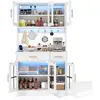 Image de Buffet de cuisine 6 portes 2 tiroirs - 100 cm blanc led mdf buffet de cuisine blanc