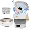 Image de machine à laver pliante portative - 15L - 22W - 3 modes de nettoyage - petit sèche-linge - adapté aux voyages appartements