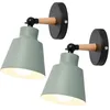 Image de STOEX Applique Mural Intérieur Luminaire Rotatif Moderne Lampe Mural en Fer Bois pour Escalier Couloir Entrée Vert 2 Pack