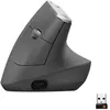 Image de Souris - Sans Fil - Logitech - MX Vertical - Gris + Tapis de souris - Logitech - Série Studio - Glissement facile - Graphite