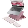 Image de Clavier sans fil pop up rose avec pavé tactile et support pliable bluetooth 7829426