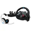 Image de Pack logitech volant de course et pédalier g29 driving force pour ps5 ps4 pc mac noir + casque gaming astro a10 v2 gén 1 blan