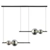 Image de Zambelis kastoria suspension kastoria bar, noir mat, verre fumé, led 3000k, dimmable