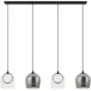 Image de Zambelis halo suspension halo bar, noir mat, verre fumé champagne transparent, led 3000k