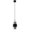 Image de Zambelis slimline suspension slimline slim noire mate - verre chromé 1xe27 - embout non inclus