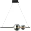 Image de Zambelis kallithea suspension kallithea bar, noir mat, verre fumé, led 3000k, dimmable