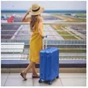 Image de ALIGHTUP - Valise de Voyage Valise Rigide Trolley à 4 Roulettes et Serrure - Bleu75*48*28cm