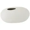Image de Vase Design Ovale Céramique 25cm Blanc Mat