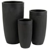 Image de Set De 3 Vases Argile Noir Cintee