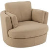 Image de Fauteuil Pivotant Tissu Beige Et Pied En Bois Vida