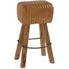 Image de Tabouret Gym Cuir Camel Naturel Xavier Hauteur D'assise 75cm