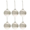Image de Lot De 6 Boules De Noël "glace" 8cm Blanc & Argent