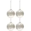Image de Lot De 4 Boules De Noël "glace" 10cm Blanc & Argent