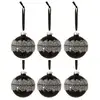 Image de Lot De 6 Boules De Noël "glace" 8cm Noir & Argent
