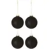 Image de Lot De 4 Boules De Noël "étoiles" 10cm Noir