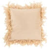 Image de Coussin Déco "plumes" 45cm Rose Beige