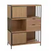 Image de Rangement Bois Clair Et Pieds Métal Noir Marot L 90cm
