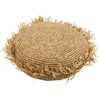 Image de Coussin Déco Rond "raphia" 62cm Naturel