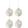 Image de Lot De 4 Boules De Noël "coeur Strass" 10cm Blanc