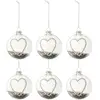 Image de Lot De 6 Boules De Noël "coeur Strass" 8cm Argent