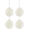 Image de Lot De 4 Boules De Noël "enneigée" 12cm Blanc