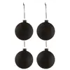 Image de Boite De 6 Boules De Noël En Verre Noir 10x10x10 Cm