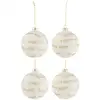 Image de Lot De 4 Boules De Noël "xmas" 10cm Blanc & Or
